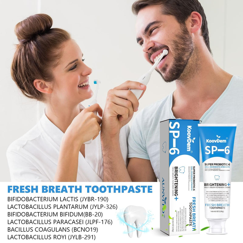 [Australia] - 2025 New Sp-6 Probiotics Whitening Toothpaste-Fluoride-Free, Enhanced Formula with 6 Probiotics for Gum Care & Fresh Breath, Fresh Mint Flavor(2PC)（Blue+Red） 2pc-mix 