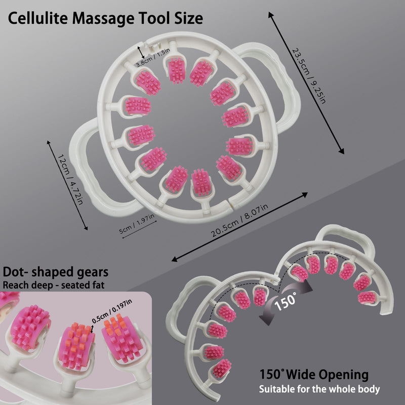 [Australia] - Anti-Cellulite Massage Roller, Lymphatic Drainage Massager Roller, Fascia Roller for Legs, Thighs, Waist, Buttocks, Deep Tissue Massage Roller for Legs, Pain Relief, Body Sculpting, Anti-Cellulite 
