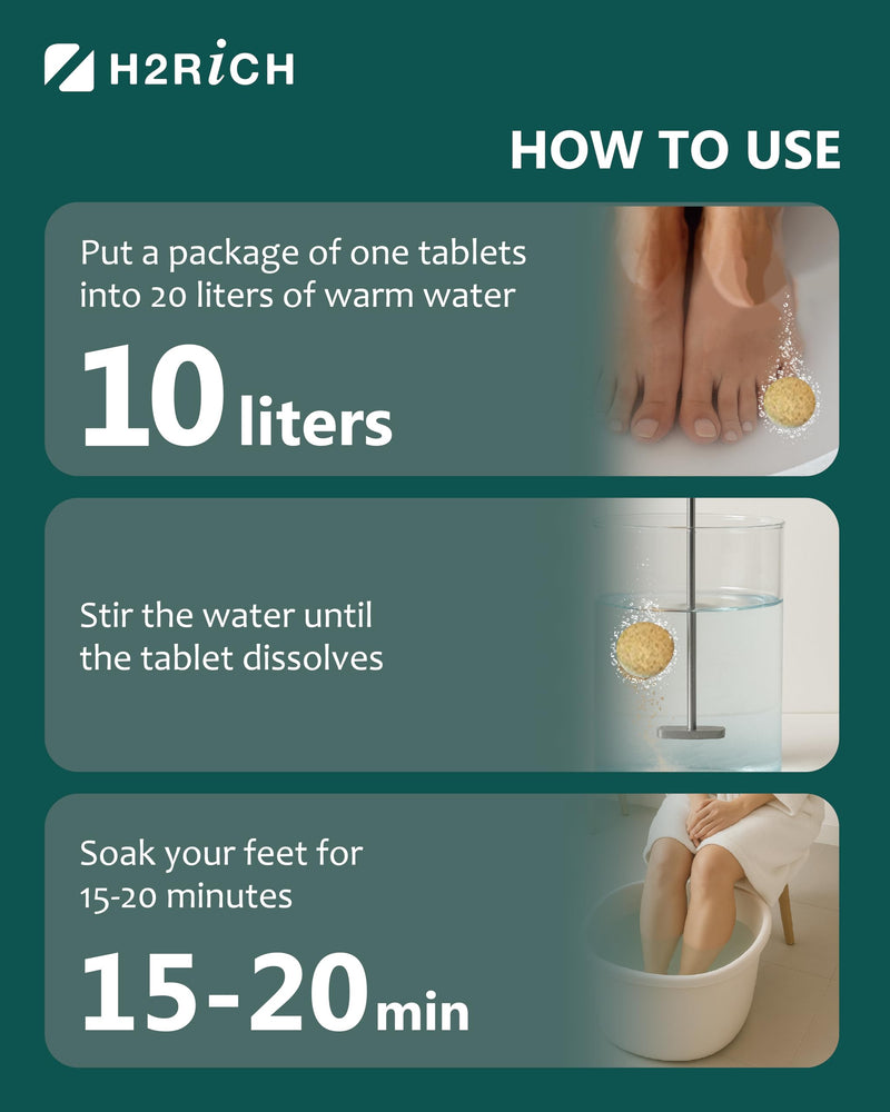 [Australia] - Foot Soak Hydrogen Foot Bath Tablet 6 Pack Soothing Enhance Circulation with Ginger Ginseng Mugwort Chinese Herb Foot SPA for Cracked Heels Calluses Softens Odor Control Small 