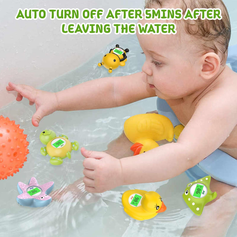 [Australia] - Baby Bath Thermometer, Digital Water Temperature Thermometer with 3 Color Backlit and Temperature Warning, Safety Bath Tube Thermometer Floating Toy for Infant, Toddler Green tortoise 