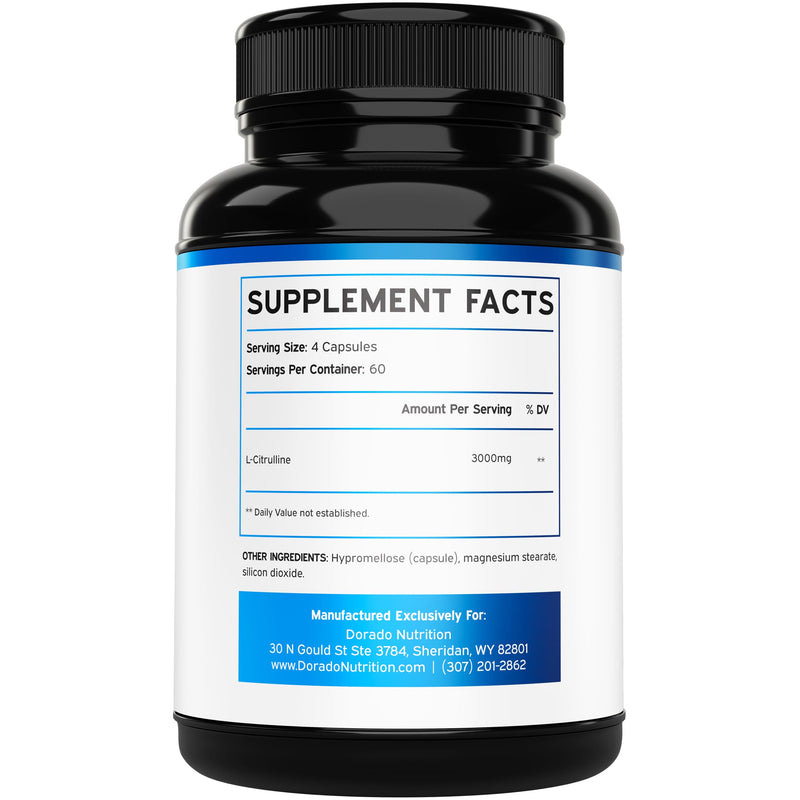 [Australia] - L Citrulline 3000mg Supplement (240 Capsules) Support L Arginine & Nitric Oxide Pills - Stamina, Endurance, Performance for Workouts - NO Supplements for Men - Gluten Free, Non-GMO, Vegan Capsules 