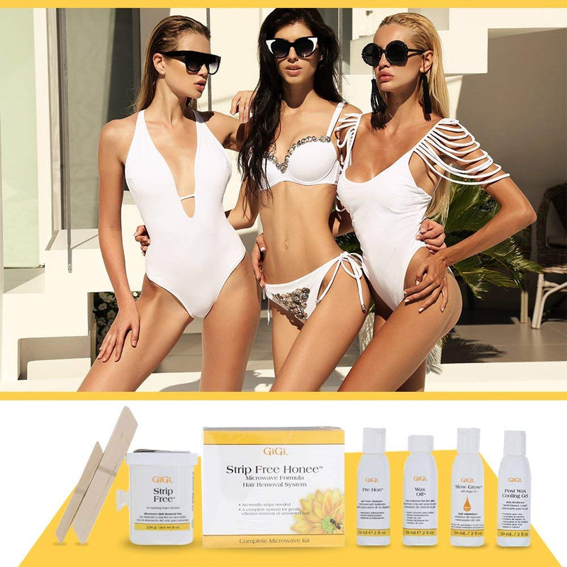 [Australia] - GiGi Strip-Free Honee Wax Kit for Hair Removal - Complete At-Home Waxing Kit for Face, Body, Bikini & Brazilian 1 Count (Pack of 1) Strip Free Honee 