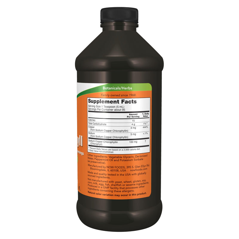 NOW Supplements, Liquid Chlorophyll, Super Concentrated, Internal Deodorizer*,Boost Energy, Mint Flavor, 16-Ounce 16 Fl Oz (Pack of 1)