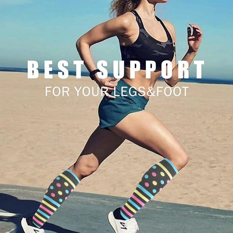 [Australia] - 8 pairs of compression stockings for women and men, compression socks, support stockings (15-20 mmHg) for running, travel, sports, flights, pregnancy, maternity, cycling, nurses S-M Assortment 01 (8 pairs) 