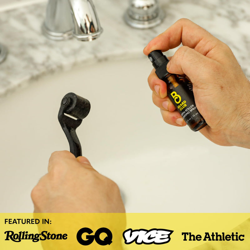 The Beard Club Derma Roller Replacement Head & Cleansing Spray - 0.3mm Titanium Microneedles - Replace, Clean and Prolong Derma Roller Life Derma Head & Cleansing Spray