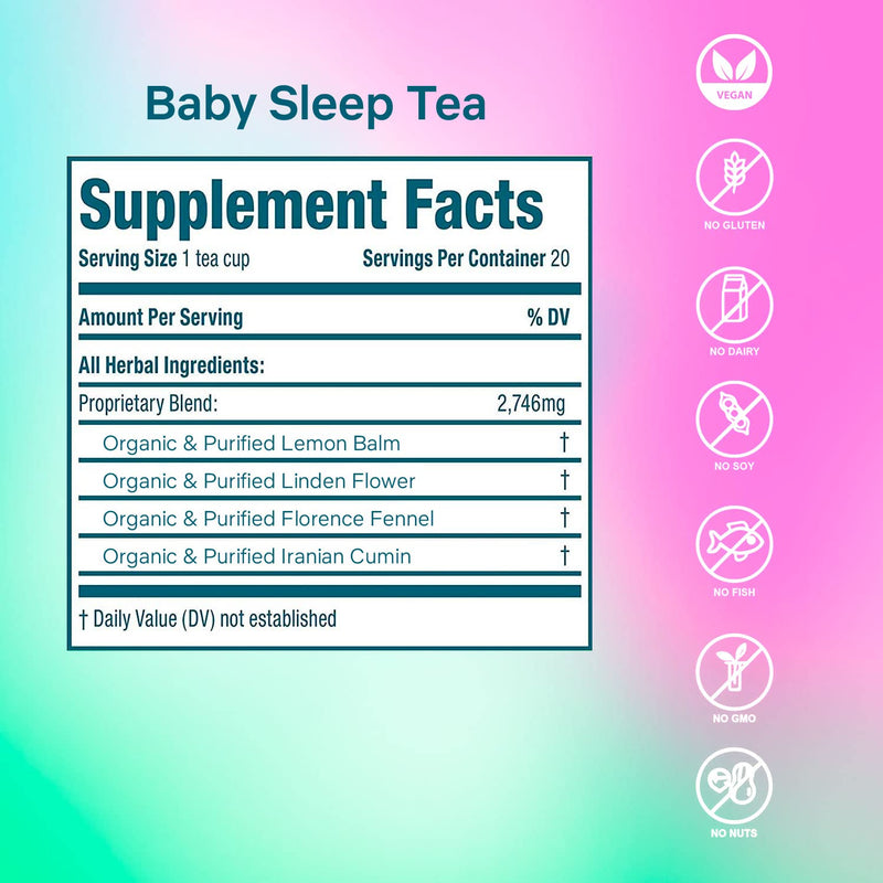 [Australia] - Secrets Of Tea Baby Sleep Tea- Organic Baby Comfort Tea - Gentle Soothing Herbal Blend for Infants - Caffeine-Free Natural Calm 20 Sachets (1Pack) 