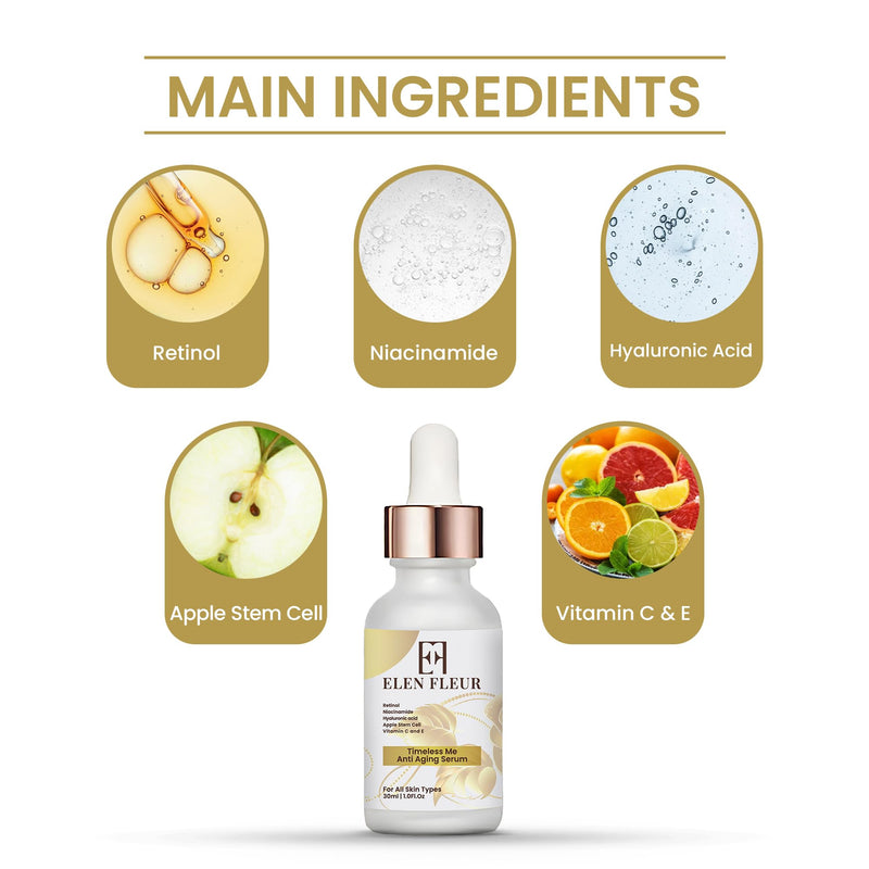 Retinol Collagen Serum – Hydrating & Firming Face Serum with Hyaluronic Acid, Niacinamide, Vitamin C & E – Promotes Smooth, Radiant & Elastic Skin – 30ml
