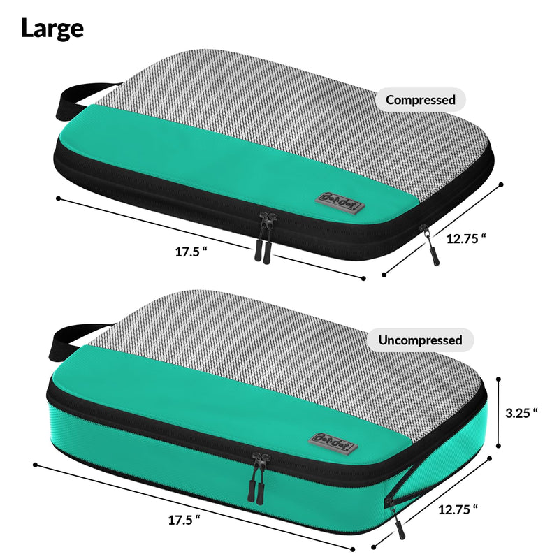Large Packing Cubes for Travel - 5pc Packing Cubes for Suitcases - Lightweight Luggage Organizer Bags (Compression) Multicolor Compression Large