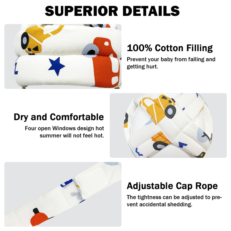 [Australia] - Baby Head Protector for Crawling Walking, Baby Helmet Adjustable No Bumps and Soft Cushion, Infant Safety Cap for Kid Learning to Walk Style K 