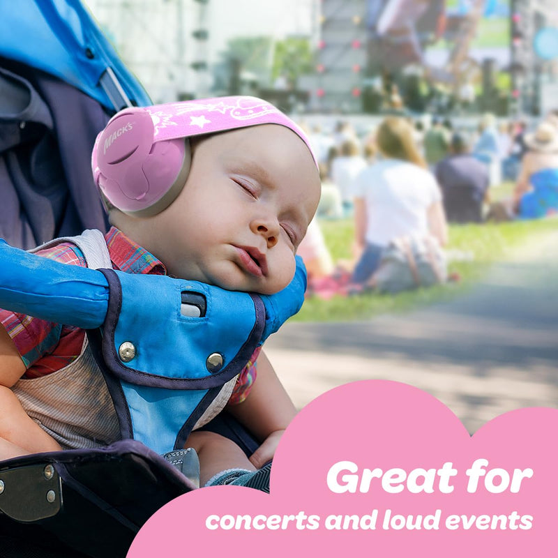[Australia] - Mack's Baby Muffs | Baby Ear Muffs Noise Protection | High NRR | Noise Cancelling Headphones for Babies & Toddlers Pink 