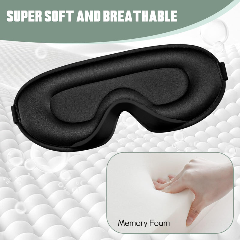 [Australia] - Sleep Mask for Side Sleeper Men Women | Zero Eye Pressure 3D, Light Blocking Design, Soft Breathable Eye Shade Cover for Travel, Black 