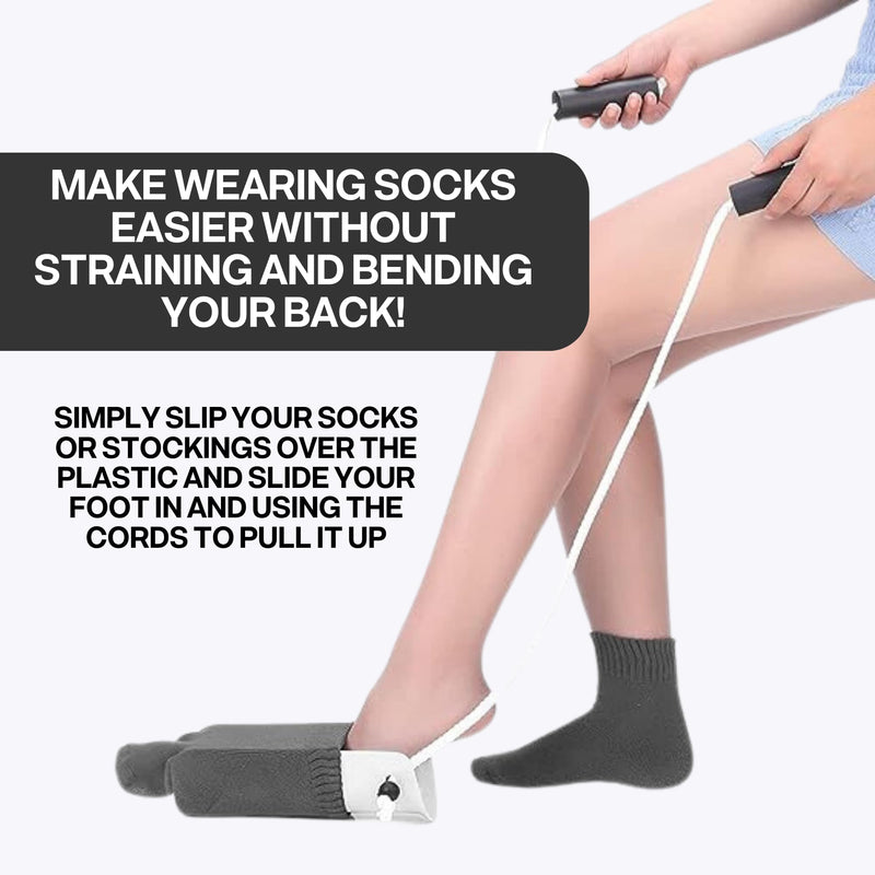 [Australia] - Sock Aid Tool. Handy Sock Puller Aid Easy On and Off by Shagu. Sock Helper with Foam Handles. Reliable Sock Aid Device Ideal for Elderly, Pregnant Women & Mobility-Challenged Individuals. 