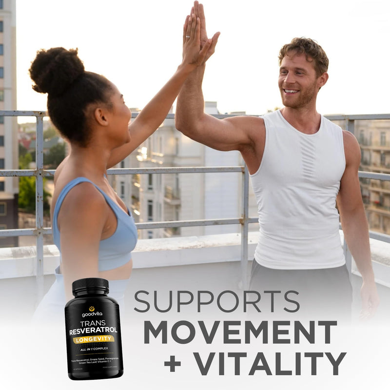 Trans Resveratrol Supplement 650mg | UK Made | 60 Capsules, 2 Month Supply | Antioxidant, Anti-Aging, Immune, Joint Support | Grape Skin, Pomegranate, Vitamin C | Rich in Polyphenols