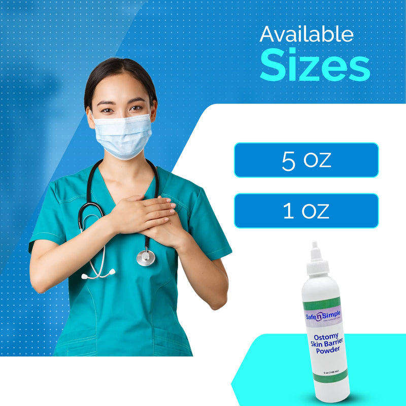 [Australia] - Safe n' Simple Stoma Skin Barrier Powder - 1 oz - Medicated Protective Skin Barrier Powder - Skin Barrier Protection Ostomy Powder Supplies - Stoma Adhesive Powder 1 Fl Oz (Pack of 1) 
