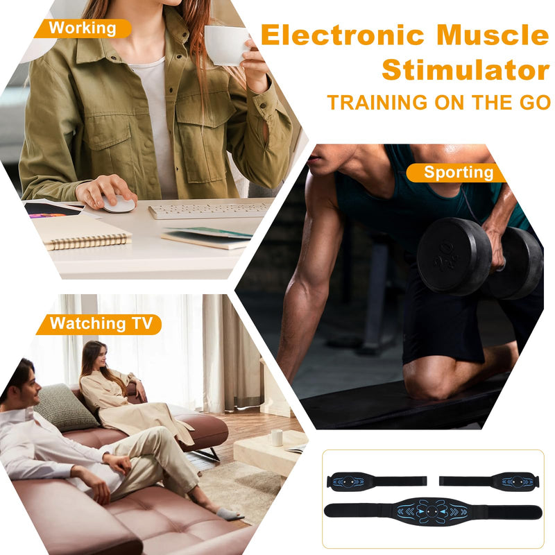 [Australia] - Electronic Muscle Stimulator - Fitness Training Equipment for Men & Women, 8 Modes Electronic Abdominal Stimulator for Full Body Workout, Fitness Equipment for Strength Training, Toning, Recovery 