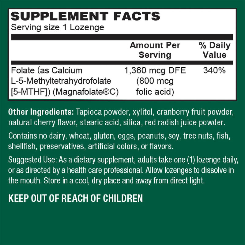 PlantFusion Vegan High Potency Methylfolate 5-MTHF – Fast Acting Sublingual Methyl Folate Supplement is 6X More Absorbable - Non-GMO, Supports Cardiovascular & Brain - 60 Lozenges