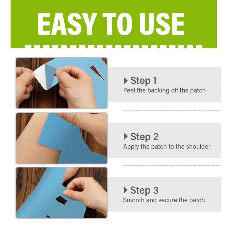 [Australia] - Kinesiology Tape for Shoulder, Precut Athletic Tape for Pain Relief, Elastic Support & Stability, Waterproof & Breathable,12 pcs 12 Count 