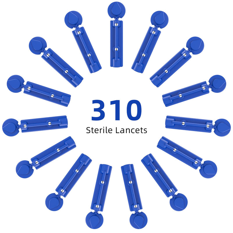 [Australia] - Twist Top Lancets for Lancing Devices, 310 Count, 30 Gauge Sterile Lancets for Blood Sugar Test, Diabetic Lancets-Dark Blue Dark Blue 