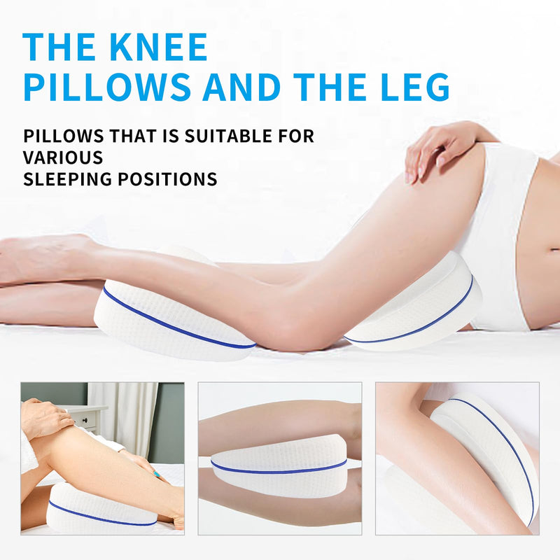 [Australia] - Leg Pillow, Knee Pillow for Side Sleepers, Leg Pillows for Sleeping, Knee Cushion for Sleeping,Suitable for Relieving Leg, Back, Knee Pain White Without Straps 