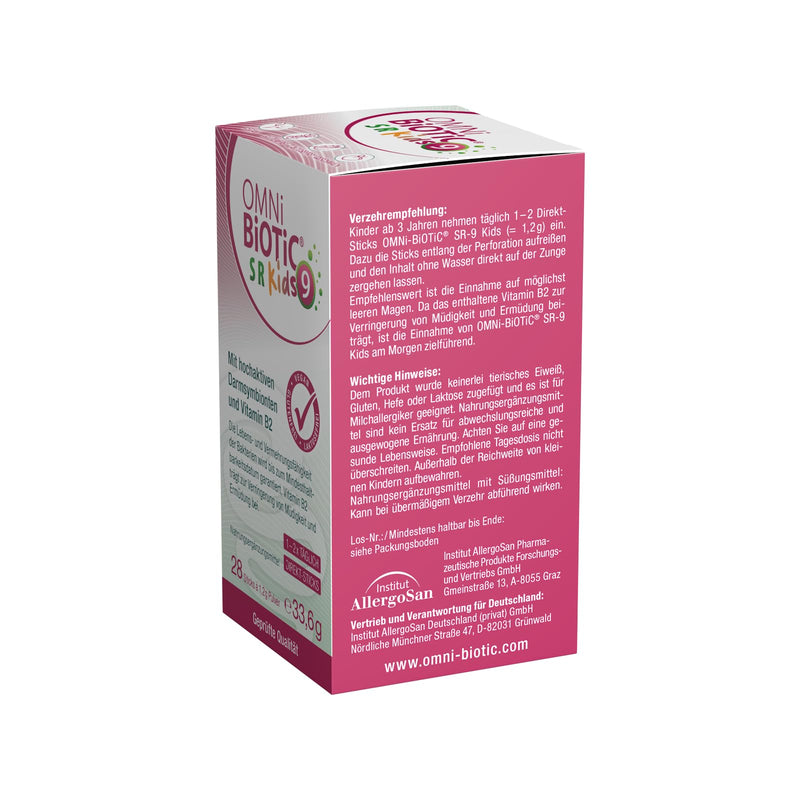 [Australia] - OMNi BiOTiC SR-9 Kids | 28 sticks | 9 bacterial strains | Let it melt directly in your mouth | Vegan | Gluten free | Lactose free 