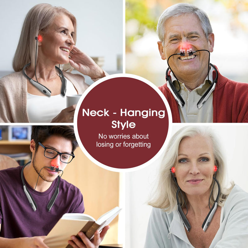 [Australia] - Tilmann Red Light Therapy for Nose and Ears, 2 in 1 Tinnitus Relief for Ringing Ears and Nasal Therapy Device, Ear and Nasal Pain Relief, 650nm, Handsfree Black 