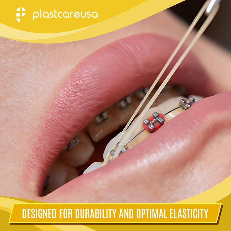 1000 (1/4" Fox, Medium 4.5 Oz) Orthodontic Latex Elastic Rubber Bands for Braces - Multi-Size Dental Elastics Kit, Heavy-Duty Ortho Bands for Gap Closure & Teeth Alignment (10 Bags of 100) 1/4" Fox