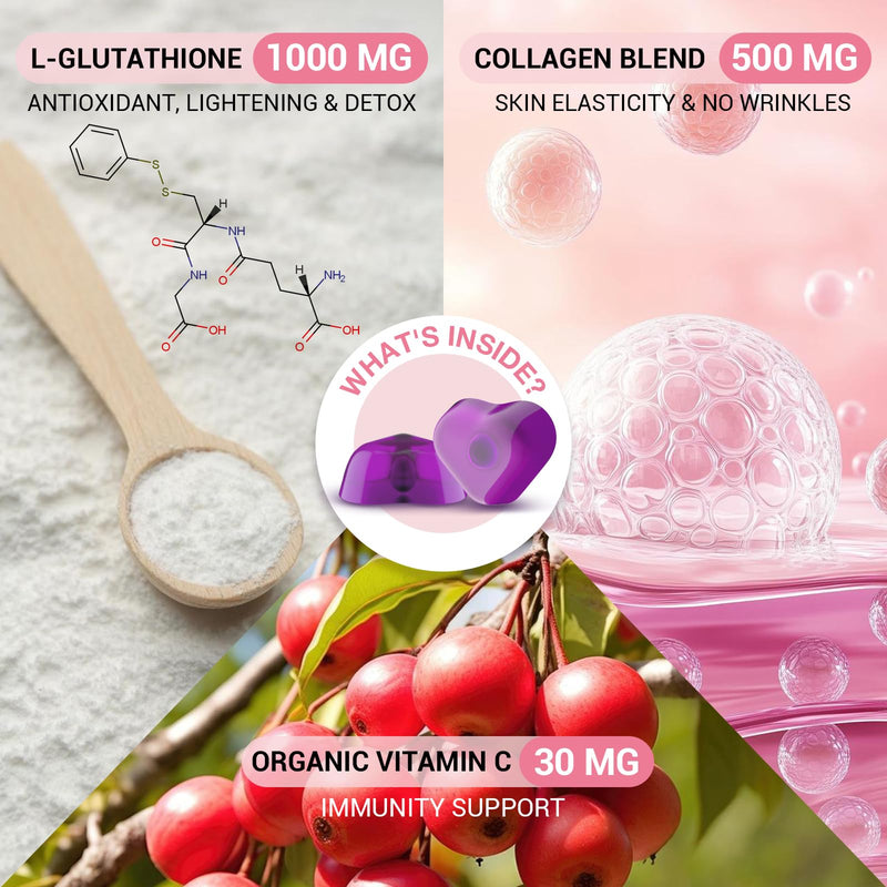 [Australia] - Liposomal Glutathione Gummies 1000MG - Sugar Free Reduced L-Glutathione with Vitamin C & Vegan Collagen - Antioxidant & Skin Wellness - 150 Count 150 Count (Pack of 1) 