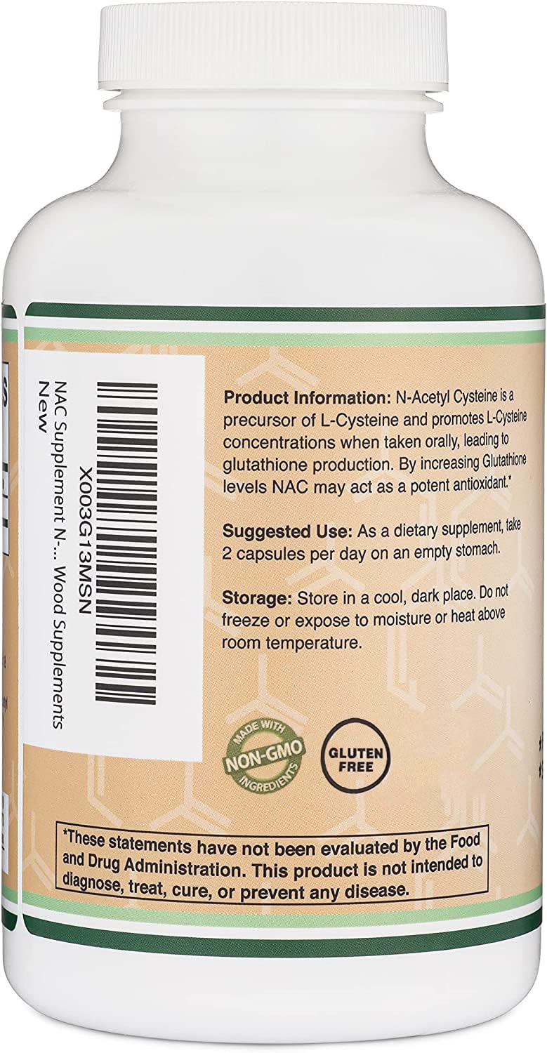 [Australia] - NAC Supplement N-Acetyl Cysteine (1,000mg Per Serving 500mg Per Cap, 210 Capsules) (Third Party Tested) with Odor Masking Technology to Boost Glutathione Levels by Double Wood 