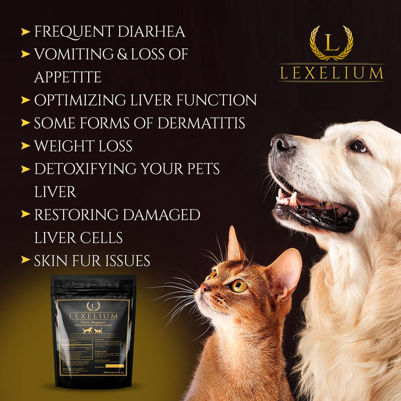 Liver Support Supplement for Dogs and Cats - Great for Detoxing and Helps Kidney, Liver & Skin Function - Cat Liver Support - Milk Thistle + Lysine + Choline Bitartrate + Methionine – 200g - PawsPlanet Australia