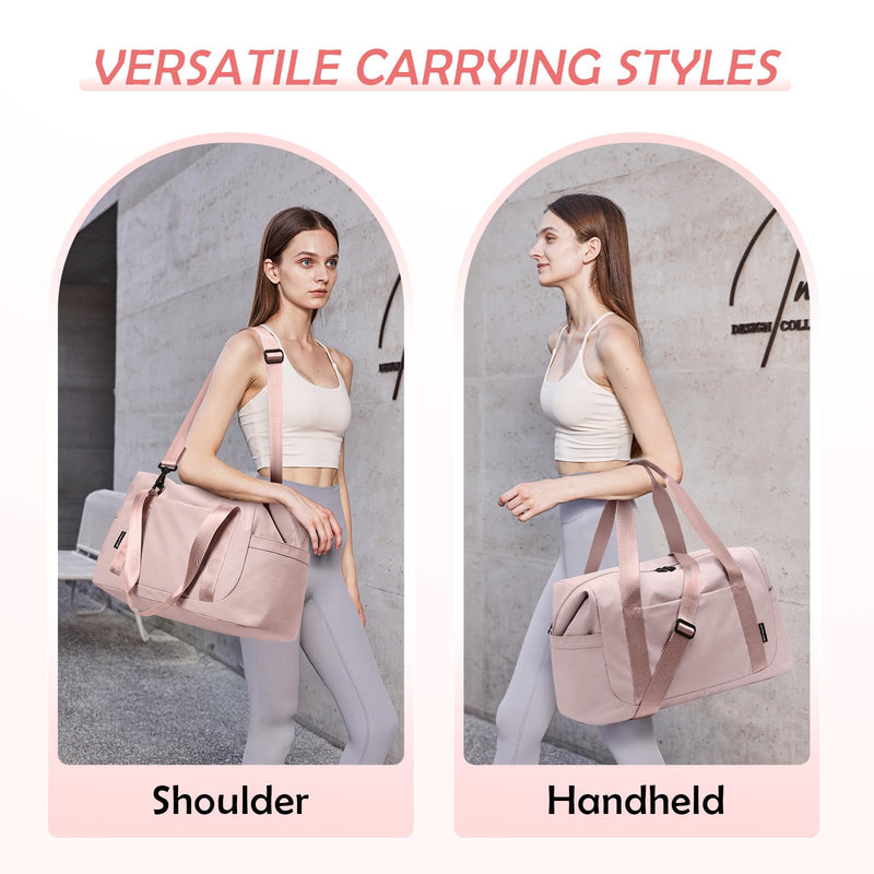 Travel Duffle Bag - Gym Bag for Women,Tote Bag Laptop Carry on Weekender Overnight Bag Organizer Duffel Bag for Travel,31L,Baby Pink Baby Pink 31L