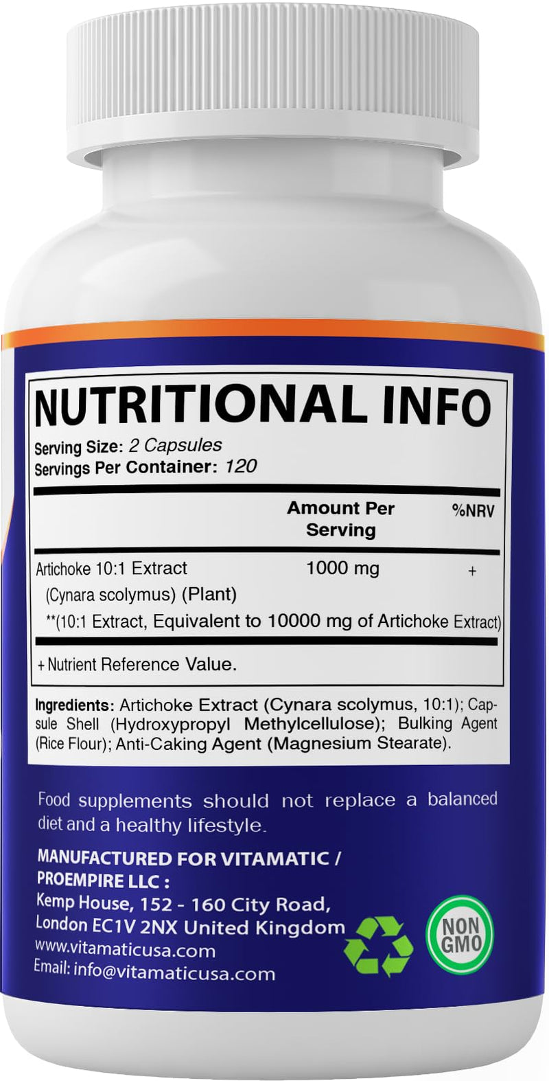 Vitamatic Arjuna 10:1 Extract 250mg + Hawthron 10:1 Extract 250 mg - 120 Vegetable Capsules - Made in The USA - Non-GMO & Gluten Free