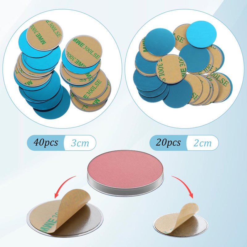 [Australia] - Magnetic Makeup Palette with Clear Top, 3Pack Empty Eyeshadow Pan Dispensing Storage Box with 60Pcs Adhesive Metal Stickers for DIY Cosmetics Lipstick Blush Powder-7.72”X4.33”Palette 