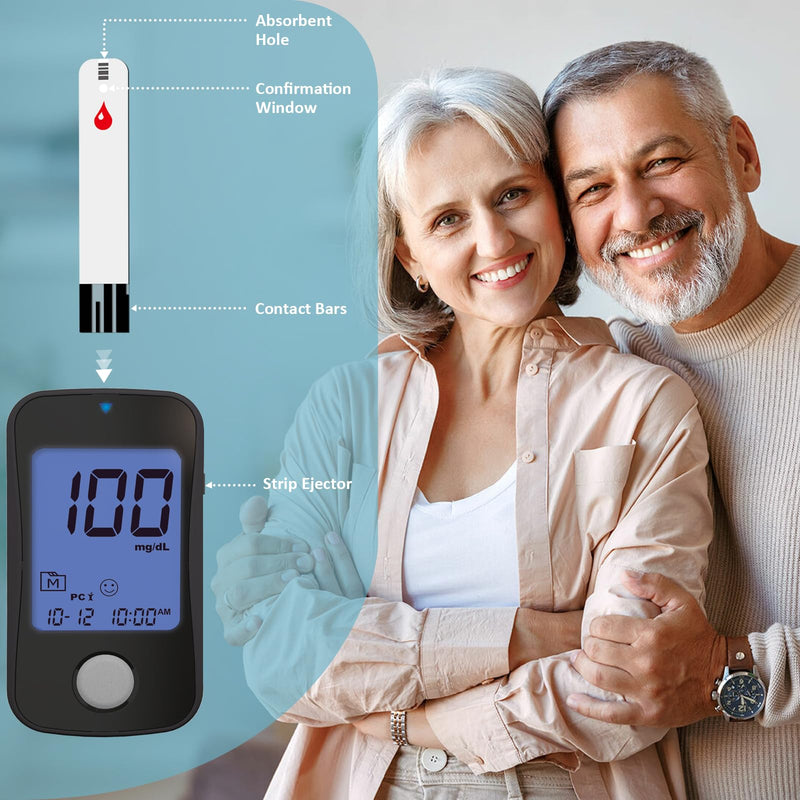 [Australia] - TD-4125 Blood Glucose Test Strips for Diabetes, 100 Count Blood Sugar Test Strips, Designed for Use with HanrayCare Glucose Monitoring System, Accurate Self-Testing, No Coding Required 