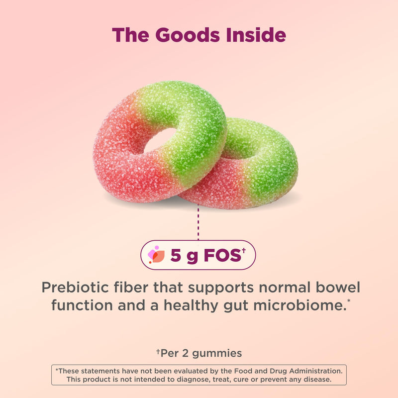 OLLY Fiber Gummy Rings, Digestive Health Supplement, Berry Melon - 50 Count 50 Count (Pack of 1)