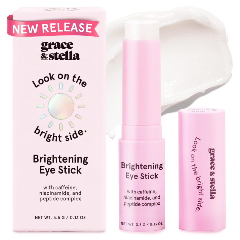 [Australia] - grace & stella Under Eye Brightener Balm Stick - Travel Essentials - Caffeine Eye Cream for Dark Circles, Puffiness, Wrinkles - Vegan Moisturizer Stick with Niacinamide, Hyaluronic Acid (0.13oz/3.5g) 