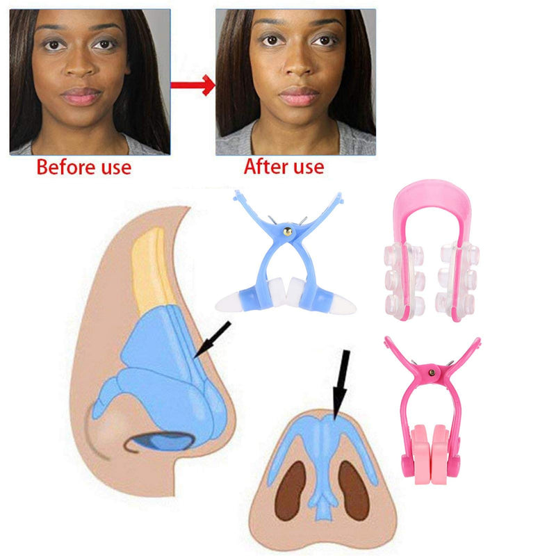 [Australia] - Nose shaper clip for reducing nose, 3 pieces silicone nose lifter nose correction clips, straightener nose splint for a straight nose, nose straightener face beauty tool set - safe and effective 