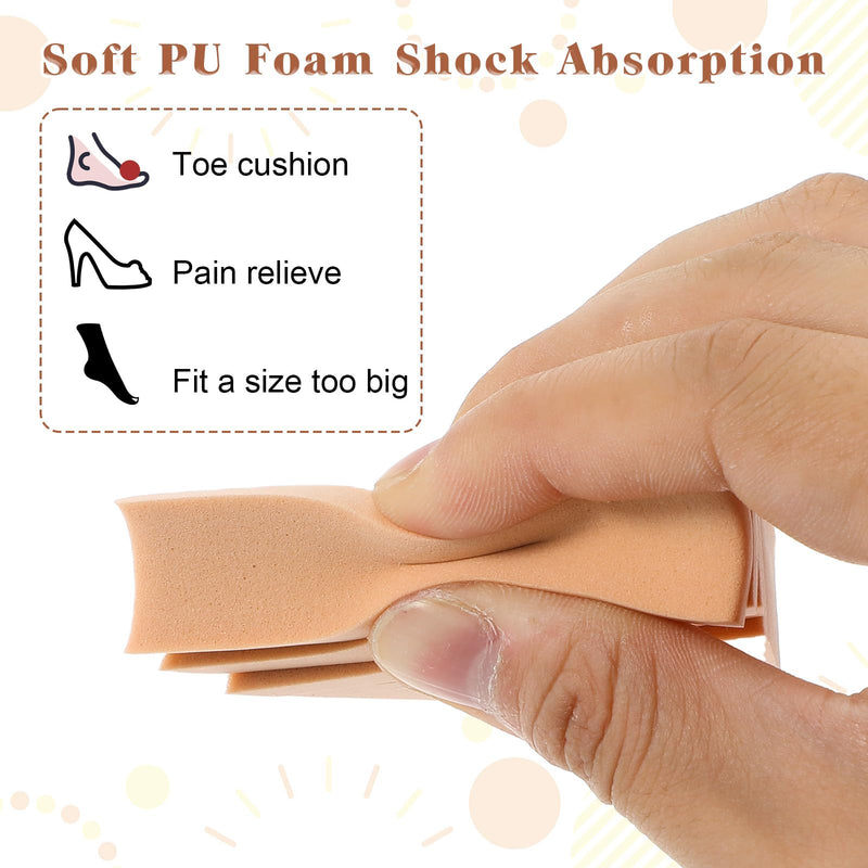 [Australia] - Qianyu Pack of 4 shoe fillers for shoes that are too big, soft shoe size reducer made of foam, tear-off toe inserts, make shoes smaller, reusable unisex toe filler made of foam, color 