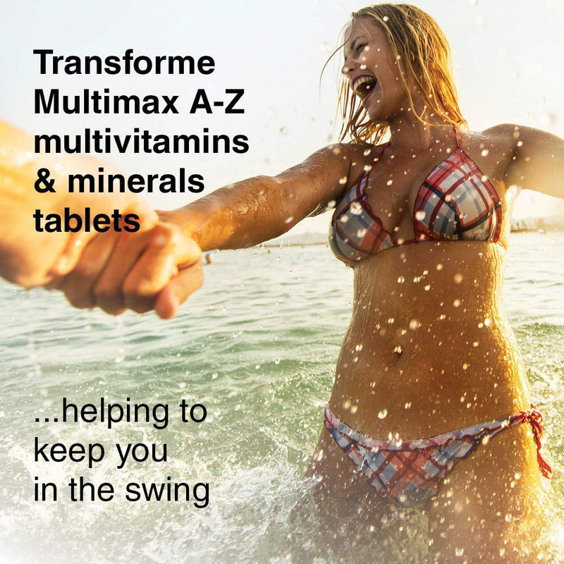 Multivitamins Nutritional Supplements for Women and Men, 365 Tablets, 1 Year Supply, 24 Active Vitamins and Minerals inc Vitamin D, C, B, Iron, Magnesium, Zinc, Vegan Vegetarian, UK Made by Transforme 1 count (Pack of 365)