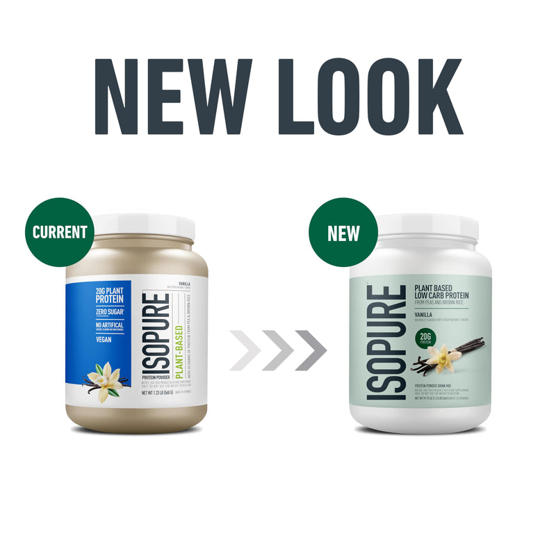 [Australia] - Isopure Plant-Based Protein Powder, Lactose Free, Gluten Free, With Iron, Vanilla, 20g Plant Protein Per Serving, 1.23 Lbs, 20 Servings (Packaging May Vary) 20 Servings (Pack of 1) 