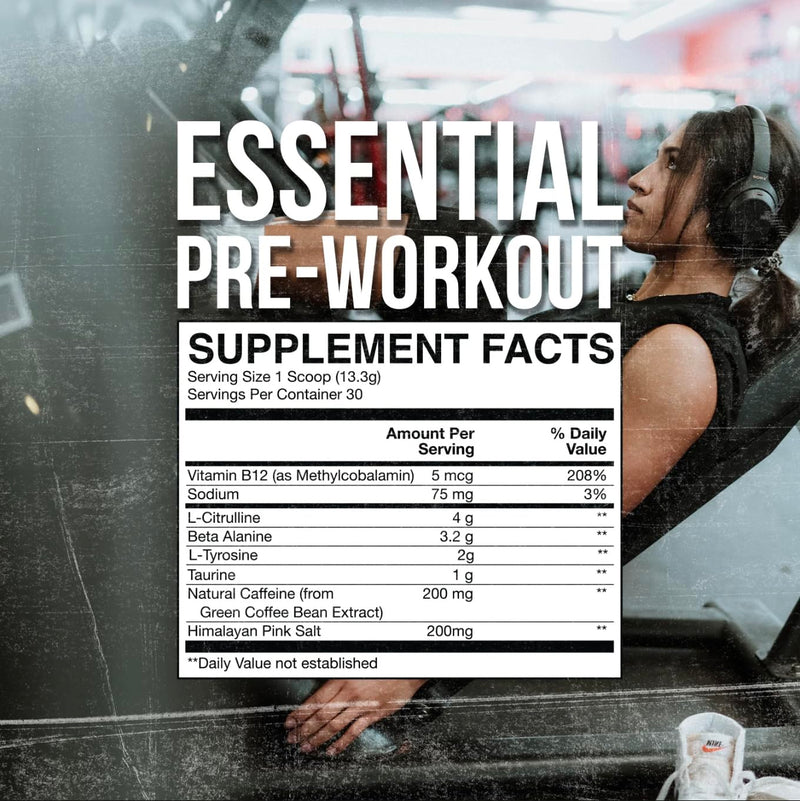 [Australia] - RAW Nutrition - Essential Pre - Chris Bumstead Pre Workout Formula, Sports Nutrition Pre-Workout Powders | Men & Womens Drink, Energy Powder for Working Out (Peach Mango) PEACH MANGO 