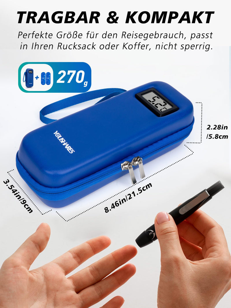 [Australia] - YOUSHARES Insulin Cooler Bag with 2 TSA Ice Packs, Mini Medicine Cooler Box for Travel, Insulated Bag Small Case for Epipen, Insulin Pen, Insulin, Other Medication Accessories, Diabetic Bag (Blue) H2-Blue 