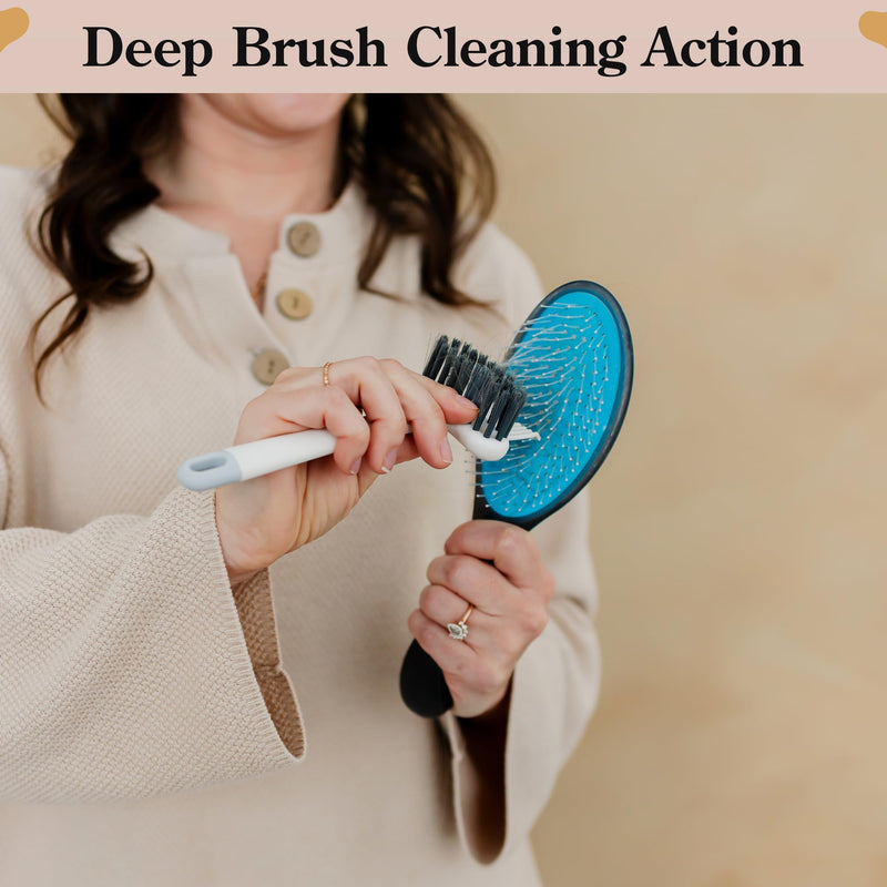 [Australia] - 2-in-1 Hair Brush & Comb Cleaner Tool with Pick: Effective Hairbrush Cleaning Tool for Removing Hair, Lint & Buildup. Easy Brush Disassembly for Salon & Home Use 