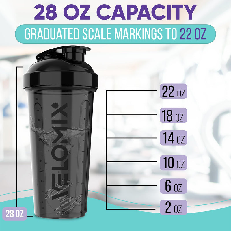 [Australia] - -2 Pack- 28 oz Protein Shaker Bottles for Protein Mixes - 2x Wire Whisk | Leak Proof Shaker Cups for Protein Shakes | Protein Shaker Bottle Pack | Shakers for Protein Shakes 