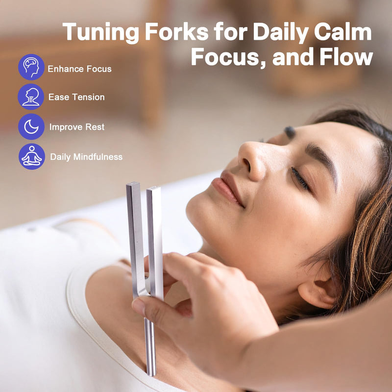 [Australia] - Tuning Fork Set ‚Äì 128Hz 432Hz 512Hz 528Hz Weighted & Unweighted Frequency Tools with Activator, Mallet & Vegan Pouch ‚Äì for Yoga, Meditation, Chakra, Ideal as a Gift 