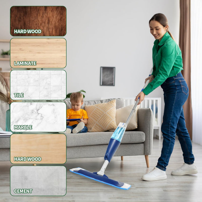 [Australia] - 3 Pack Microfiber Cleaning Pads for Bona Mop, Reusable Microfiber Mop Pads for 18 Inch Mop, Hardwood Floor Replacement Cleaning Mop Pads, Machine Washes 3 Pack Bule 