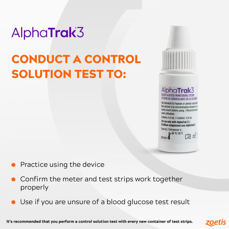 AlphaTrak 3 Control Solution for AT3 Blood Glucose Meter 2 Count 4mL Bottles - PawsPlanet Australia