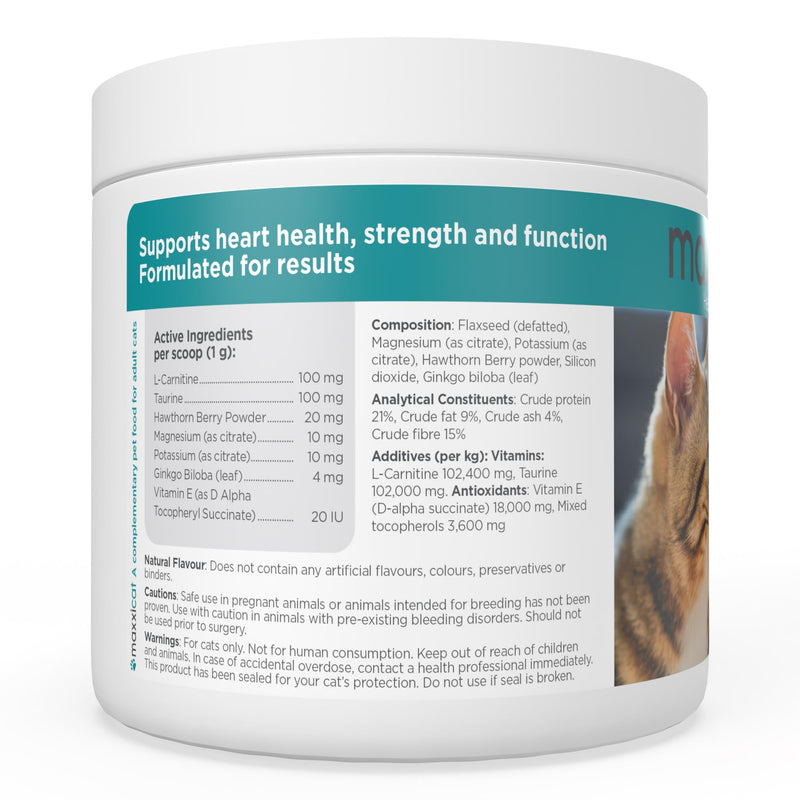 maxxicardio Heart & Cardiovascular Powder Supplement for Cats, 3.2oz - PawsPlanet Australia