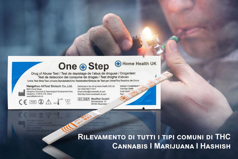 One Step Marijuana (THC) Drug Test Kit (5 Count) - 99% Accurate THC Home Test - Cannabis Urine Test Strips - Weed Detox Test - Fast Detection & Easy-to-Read THC Test Strips 5