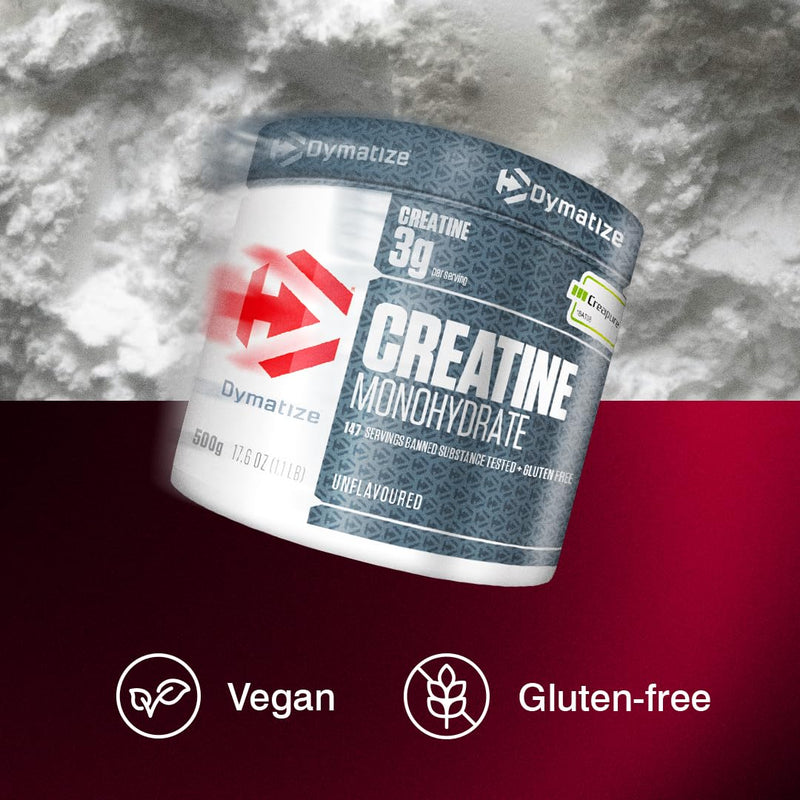 Dymatize Creatine Monohydrate Unflavoured Powder 500g - 100% Creapure Creatine - Amino acids - creatine 147 Servings