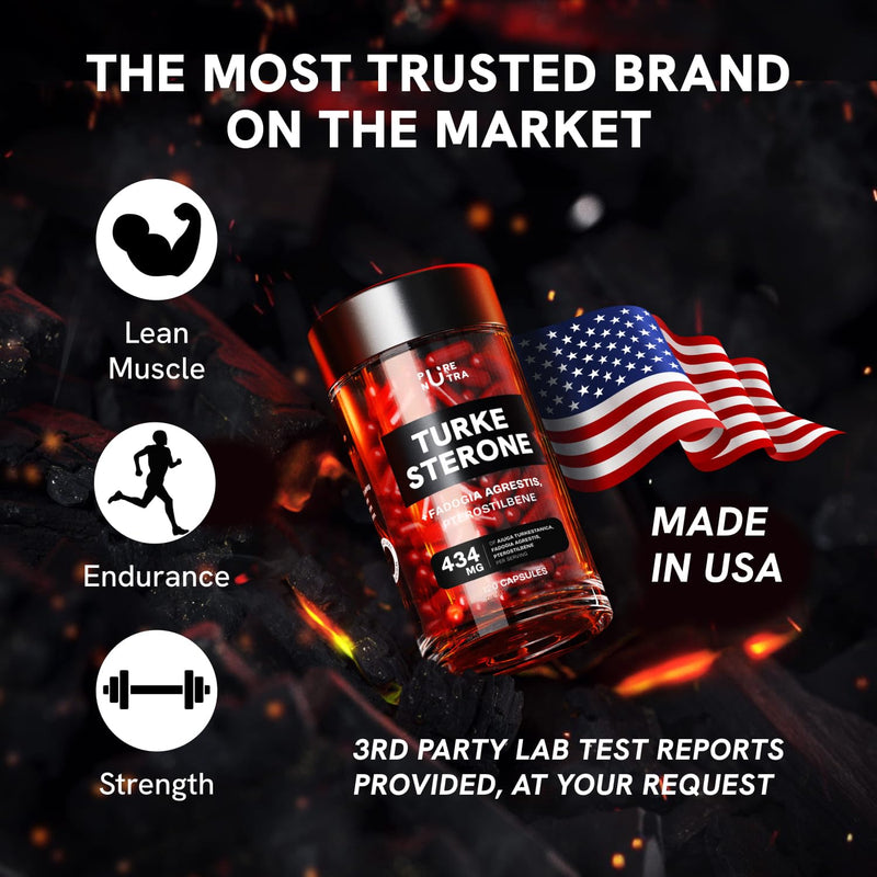 [Australia] - Turkesterone Supplement for Men - Organic Turkesterone Supplement for Muscle Growth w/Fadogia Agrestis Pterostilbene | Complexed Turkesterone Powder | 120 Turkestrone Vegan Capsules 2 Packs 